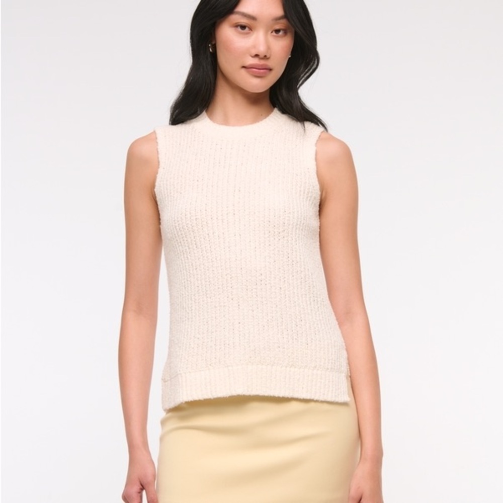 Abercrombie & Fitch Textural Crew Sweater Knit Shell Scoop Neck Tank